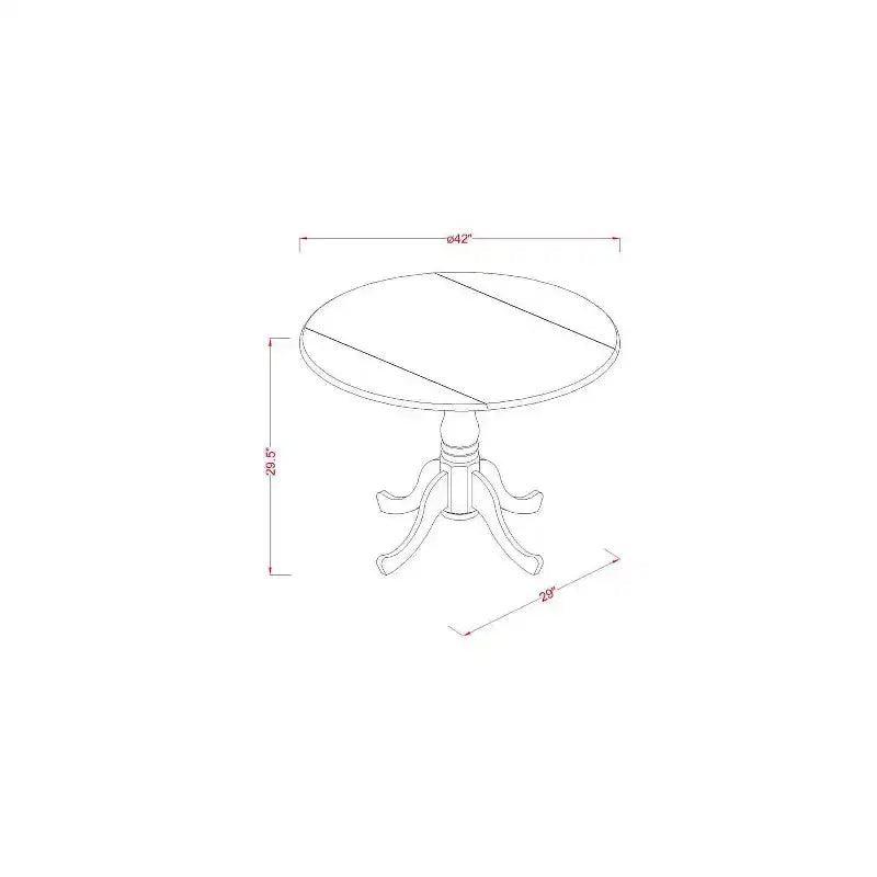 Ensemble table de cuisine ronde 42 pouces avec chaises Parsons - Ensemble de salle à manger au charme classique - Finition café foncé