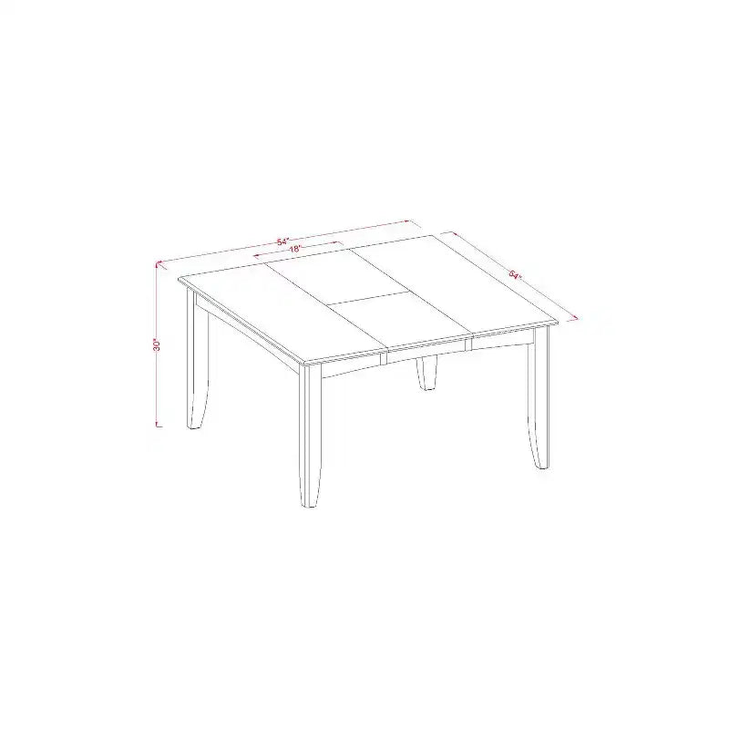 Ensemble de salle à manger 5 pièces moderne - Table et 4 chaises - Finition cerisier noir - Ensemble de cuisine pour petits espaces