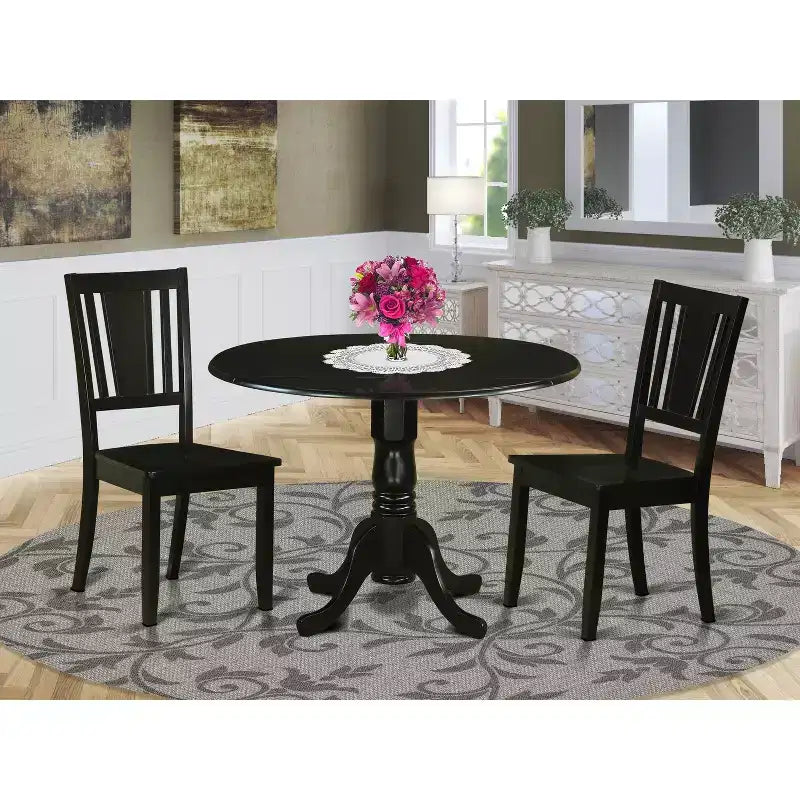 Ensemble dînette rond - Table de cuisine avec 4 chaises - Ensemble de salle à manger moderne