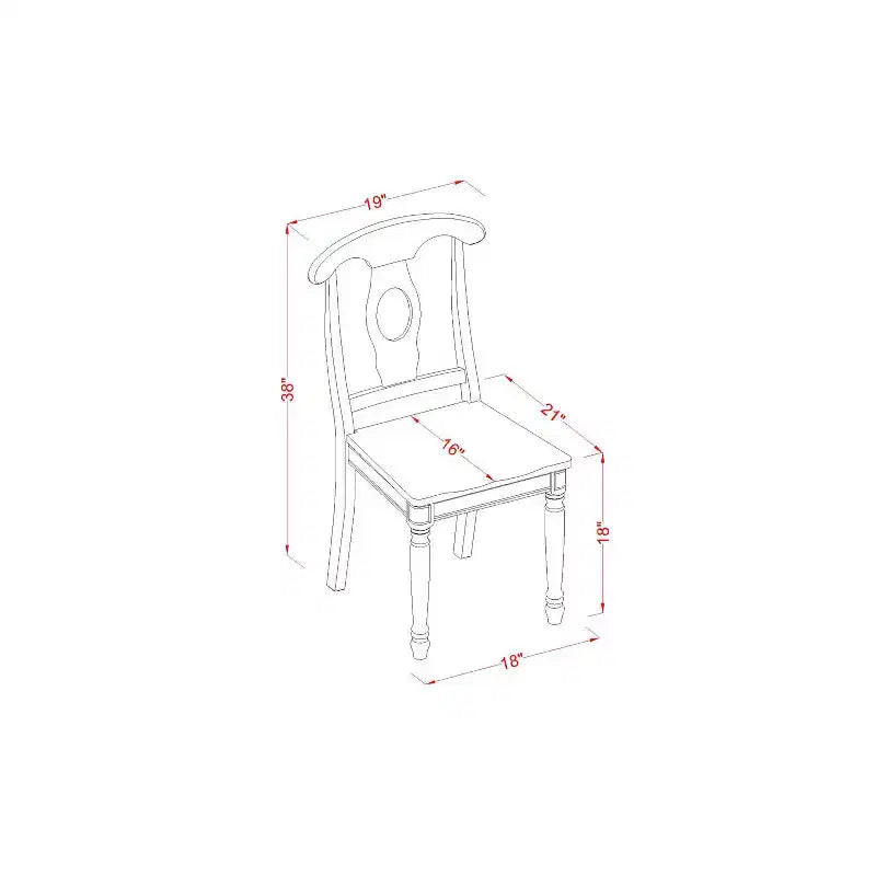 Ensemble table de cuisine 5 pièces - Table à manger ronde et 4 chaises - Design moderne - 107 cm - Finition noire et merisier