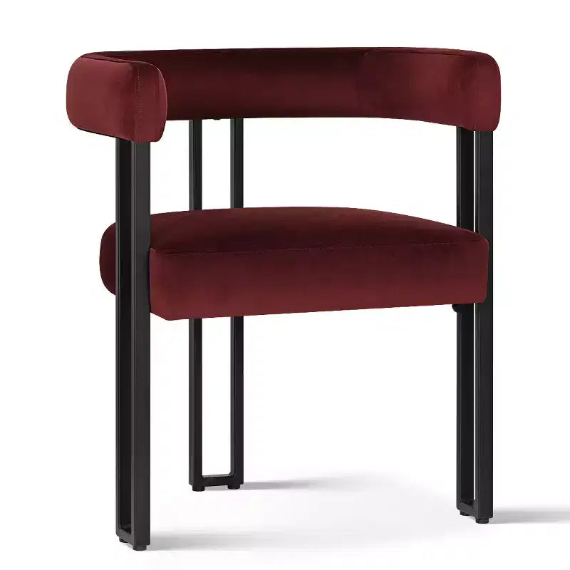 Ensemble de salle à manger 7 pièces avec chaises en velours, table ovale noire moderne et fauteuils rembourrés avec pieds en métal pour salle à manger - Panipeachy