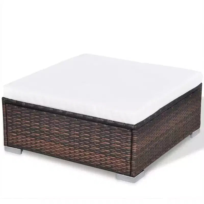 vidaXL Salon de jardin 10 pièces avec coussins en résine tressée marron