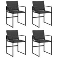 vidaXL Garden Chair Set of 4 Black and Dark Grey