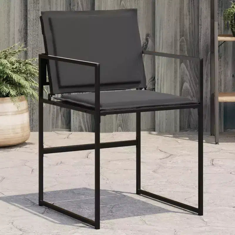 vidaXL Lot de 4 chaises de jardin noir et gris foncé