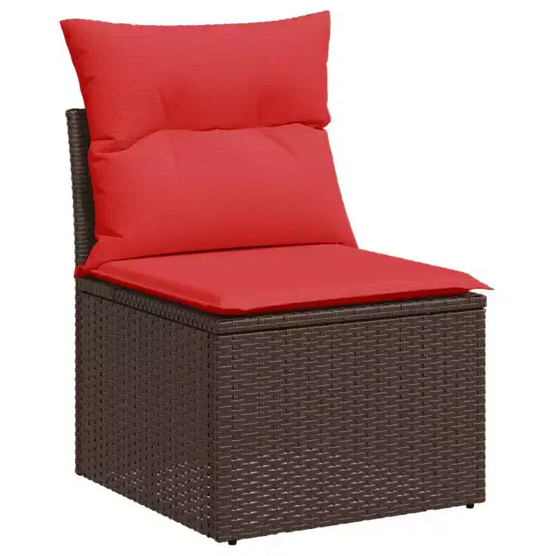 vidaXL Ensemble de canapés de jardin 6 pcs avec coussins résine tressée noire - Noir et bleu