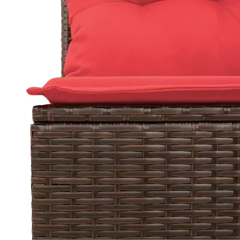 vidaXL Ensemble de canapés de jardin 6 pcs avec coussins résine tressée noire - Noir et bleu