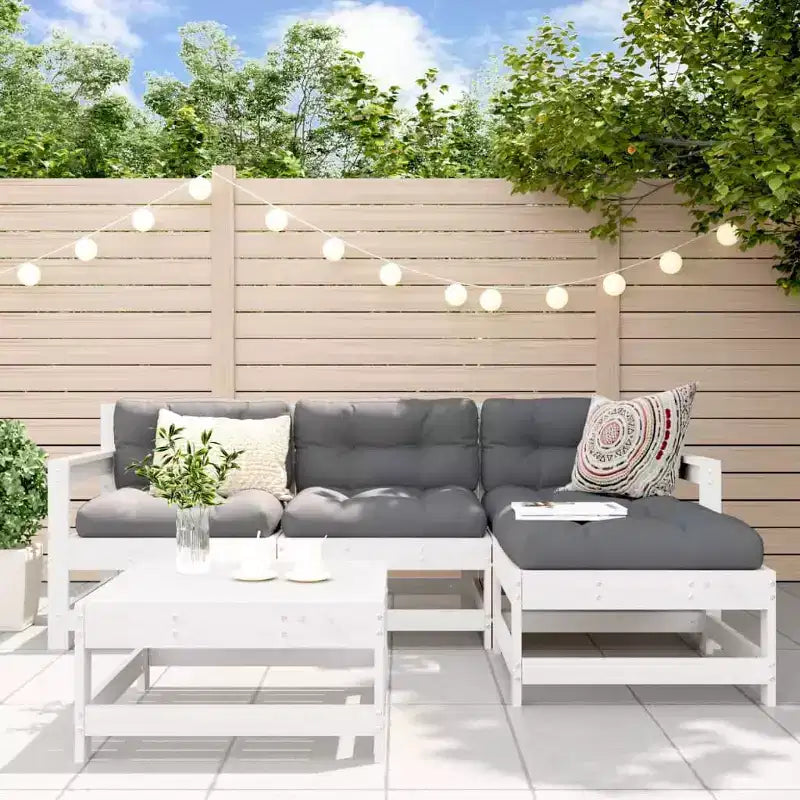 vidaXL Salon de jardin Bois de pin massif, Contreplaqué 5 pièces
