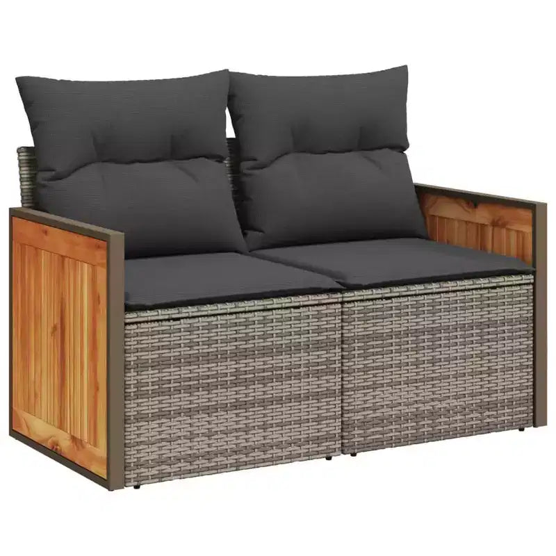 vidaXL Salon de jardin modulable 9 pièces en résine tressée noir