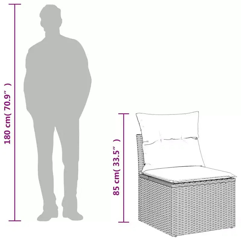 vidaXL Salon de jardin modulable 9 pièces en résine tressée noir