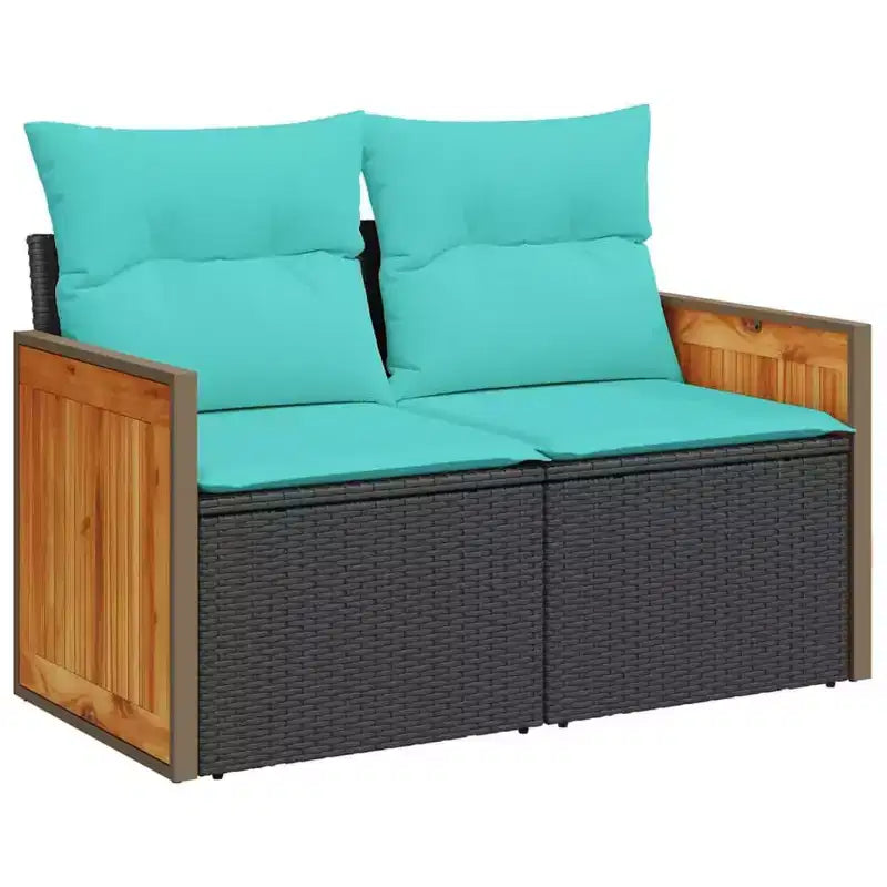 vidaXL Salon de jardin modulable 9 pièces en résine tressée noir