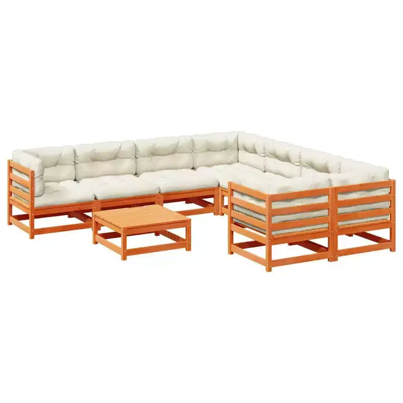 vidaXL 9 Piece Patio Sofa Set Solid Wood Pine