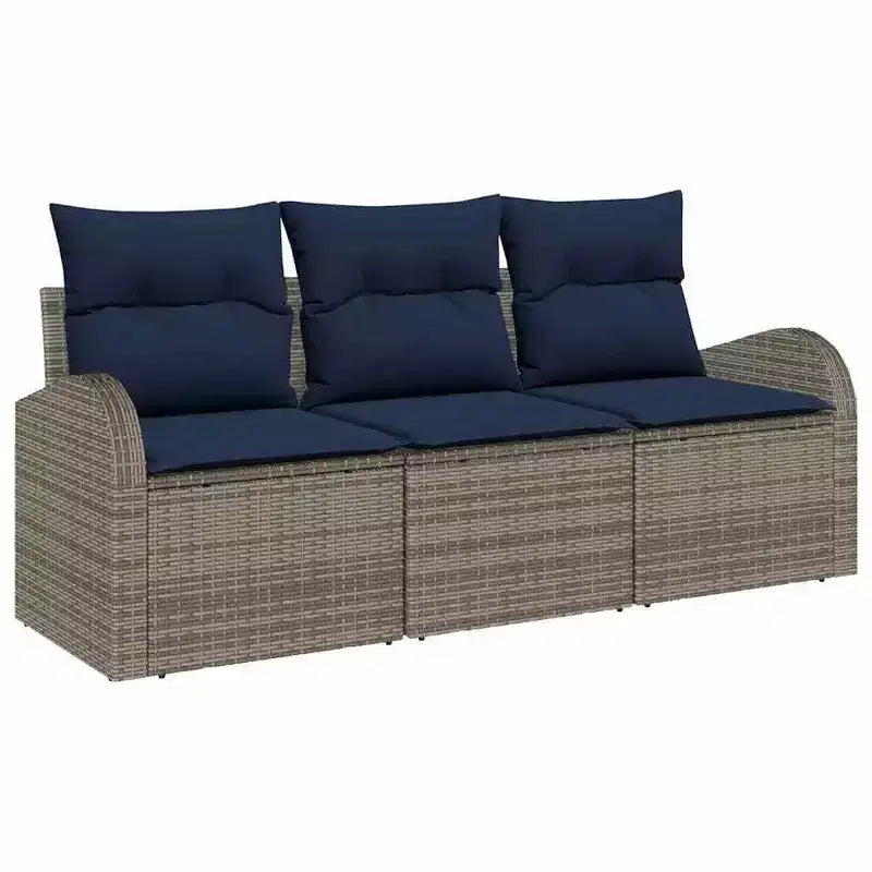 vidaXL Ensemble de canapés de jardin avec coussins 3 pcs Rotin PE marron
