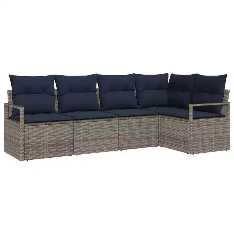 vidaXL Salon de jardin 5 pcs Marron Résine tressée