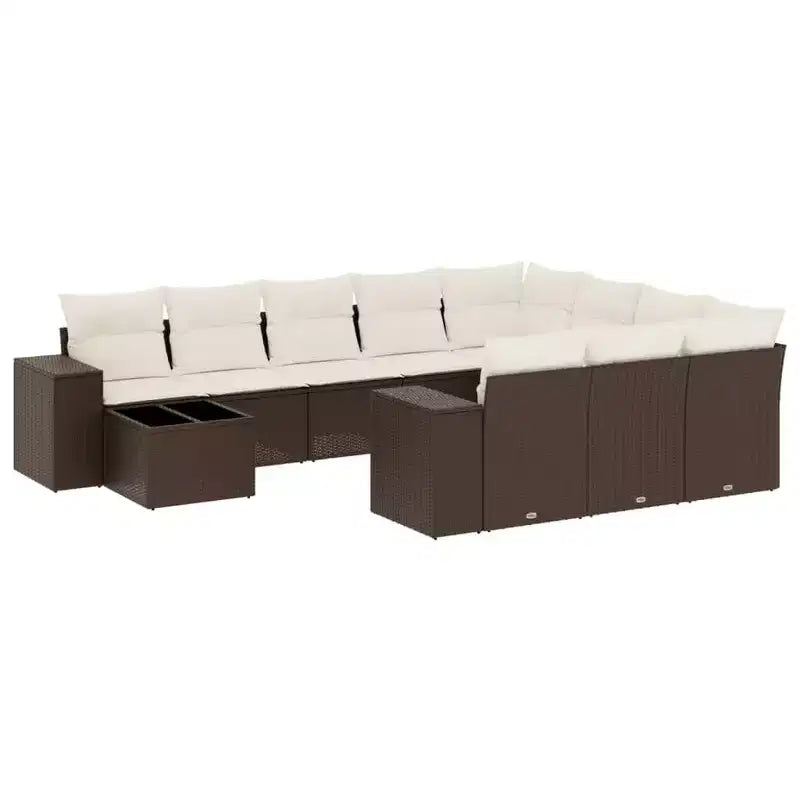 vidaXL Salon de jardin 11 pièces avec coussins en rotin synthétique modulable