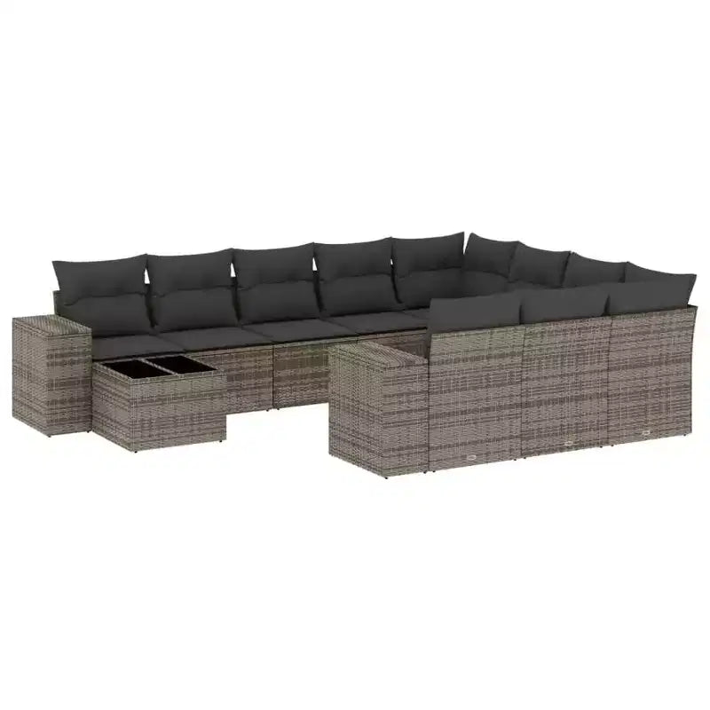 vidaXL Salon de jardin 11 pièces avec coussins en rotin synthétique modulable