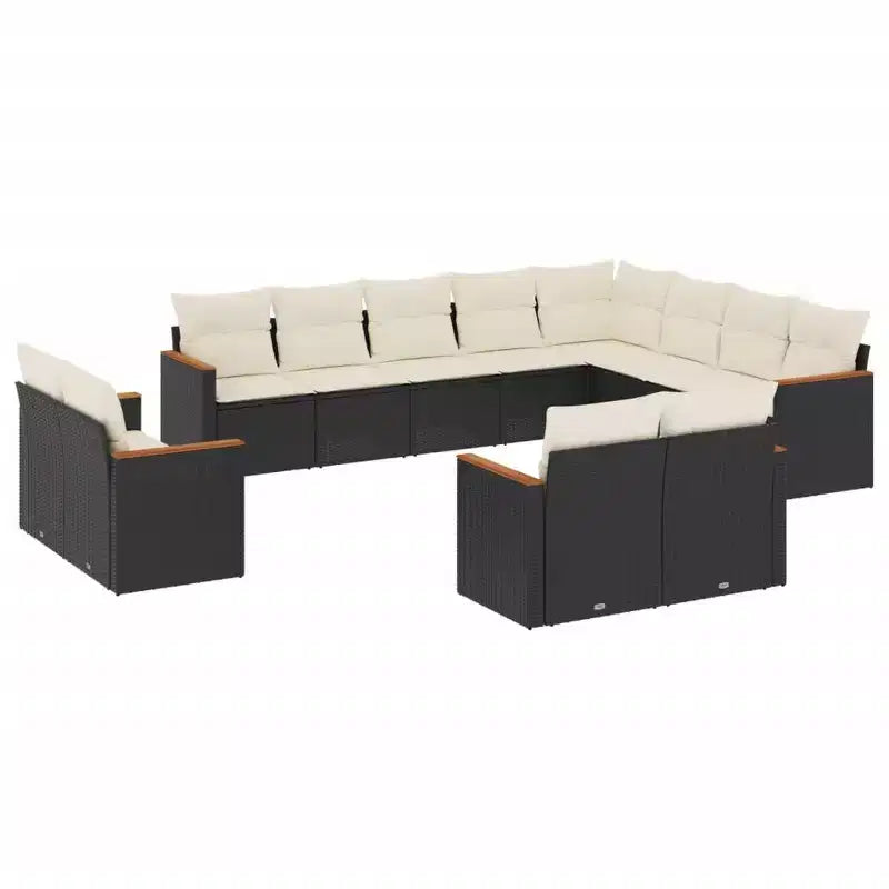 vidaXL Ensemble de canapés de patio 12 pièces avec coussins en résine tressée, canapés modulaires d'extérieur, plusieurs couleurs et modèles