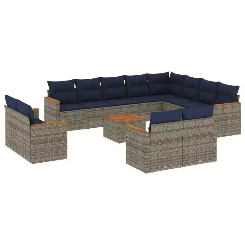 vidaXL Ensemble de canapés de patio 12 pièces avec coussins en résine tressée, canapés modulaires d'extérieur, plusieurs couleurs et modèles