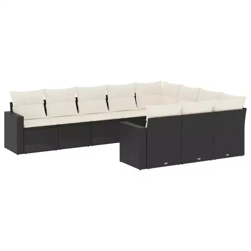 vidaXL Salon de jardin 10 places avec coussins en résine tressée, canapé d'extérieur modulaire, plusieurs couleurs et modèles