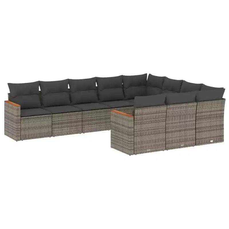 vidaXL Salon de jardin 10 places avec coussins en résine tressée, canapé d'extérieur modulaire, plusieurs couleurs et modèles