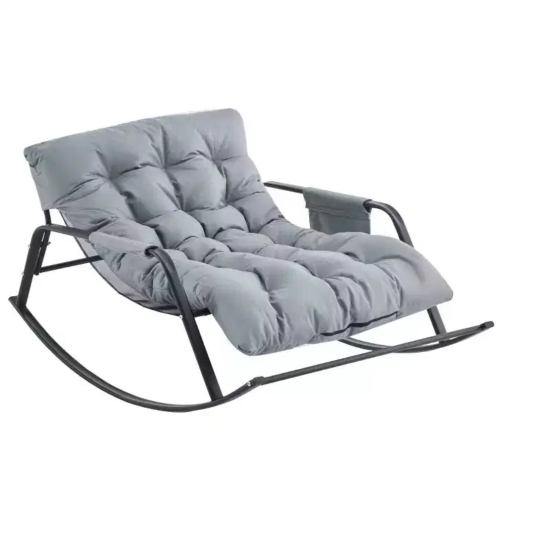 Fauteuil à bascule en cuir avec coussins, fauteuil coulissant, design inclinable circulaire et style moderne, adapté aux salons et chambres.