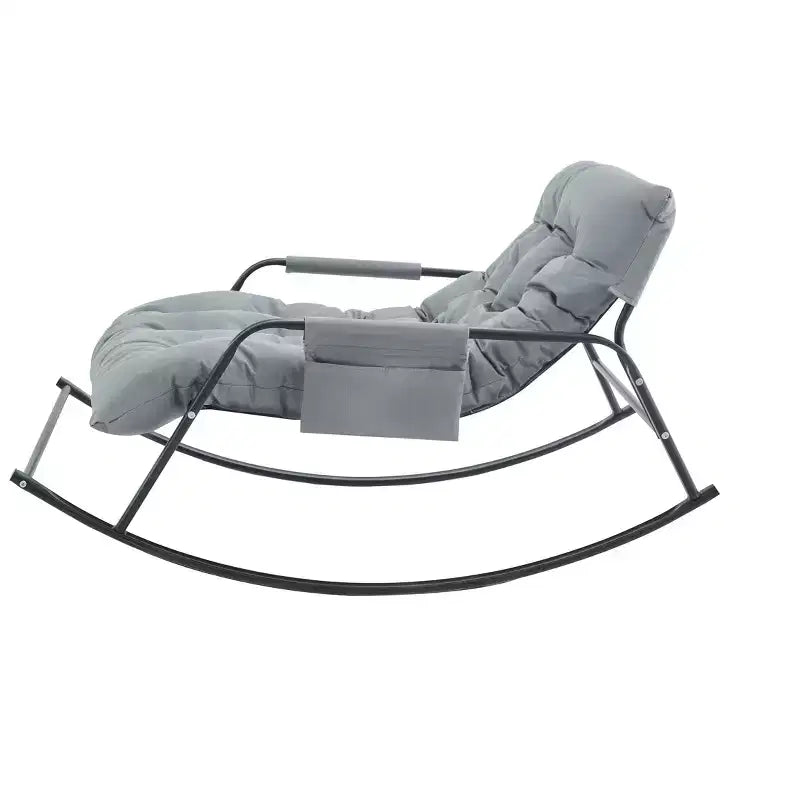 Fauteuil à bascule en cuir avec coussins, fauteuil coulissant, design inclinable circulaire et style moderne, adapté aux salons et chambres.