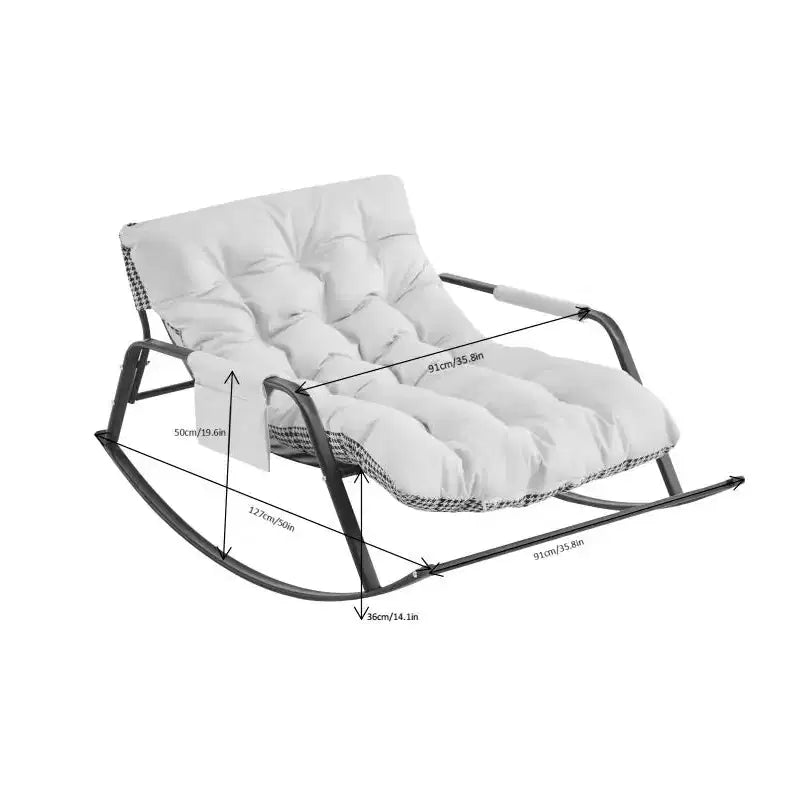 Fauteuil à bascule en cuir avec coussins, fauteuil coulissant, design inclinable circulaire et style moderne, adapté aux salons et chambres.