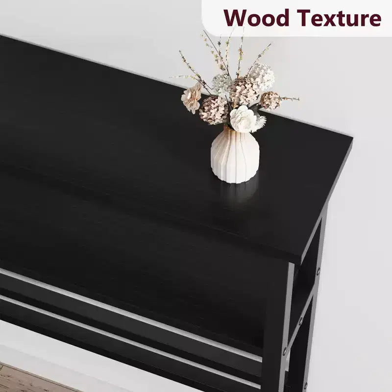 5.9 Table Console Étroite avec Étagère Réglable - Table d'Appoint Industrielle Mince à 2 Niveaux pour Couloir, Entrée et Salon