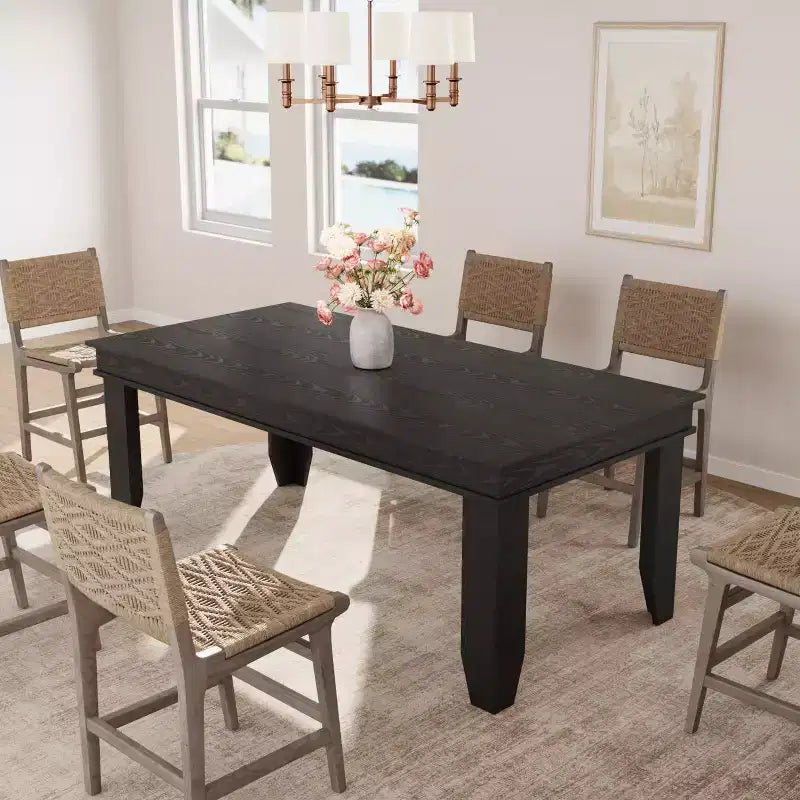 Table de salle à manger de ferme pour 6-8 personnes, tables de cuisine de 180 cm de long avec cadre en bois robuste, grande table à manger rectangulaire de 180 cm pour salle à manger