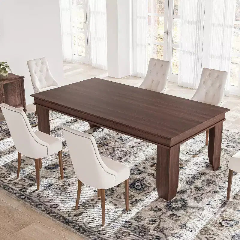 Table de salle à manger de ferme pour 6-8 personnes, tables de cuisine de 180 cm de long avec cadre en bois robuste, grande table à manger rectangulaire de 180 cm pour salle à manger