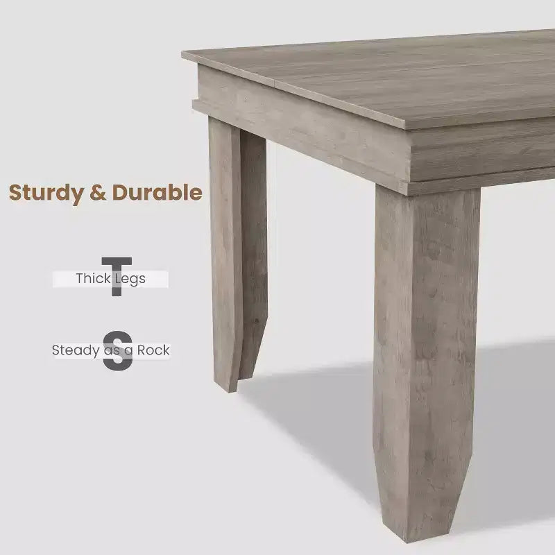 Table de salle à manger de ferme pour 6-8 personnes, tables de cuisine de 180 cm de long avec cadre en bois robuste, grande table à manger rectangulaire de 180 cm pour salle à manger
