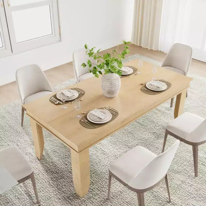 Table de salle à manger de ferme pour 6-8 personnes, tables de cuisine de 180 cm de long avec cadre en bois robuste, grande table à manger rectangulaire de 180 cm pour salle à manger