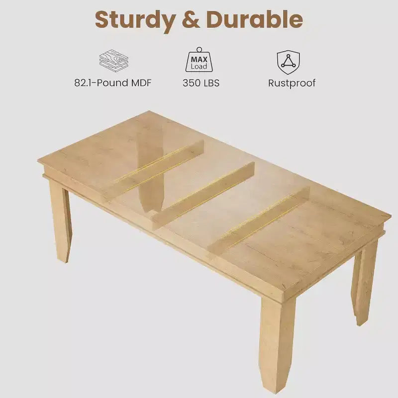 Table de salle à manger de ferme pour 6-8 personnes, tables de cuisine de 180 cm de long avec cadre en bois robuste, grande table à manger rectangulaire de 180 cm pour salle à manger