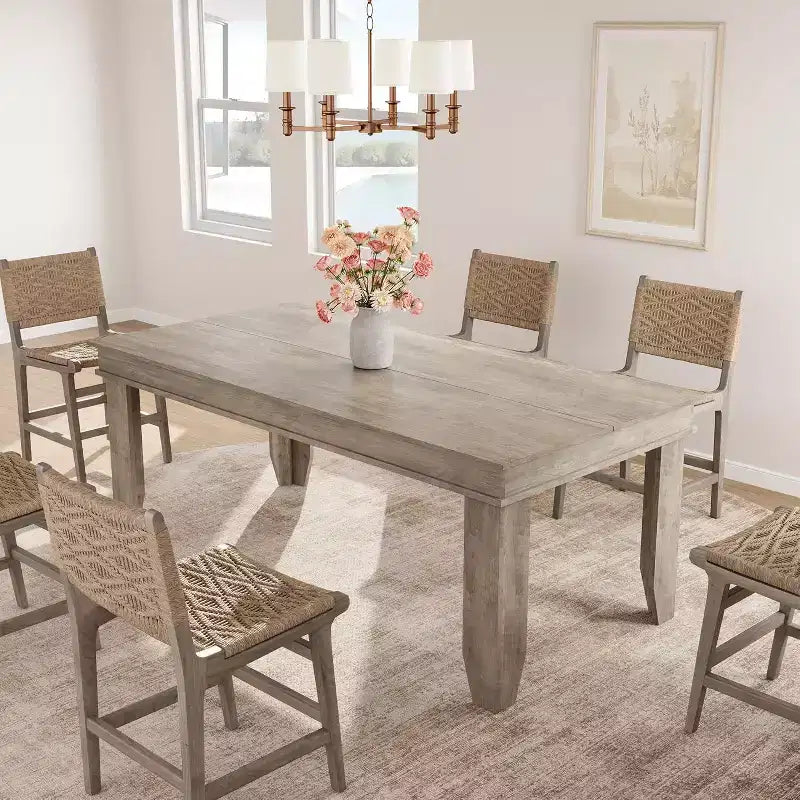 Table de salle à manger de ferme pour 6-8 personnes, tables de cuisine de 180 cm de long avec cadre en bois robuste, grande table à manger rectangulaire de 180 cm pour salle à manger
