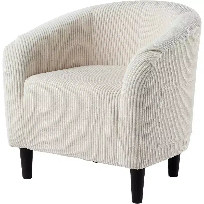 Fauteuil club 28 en velours avec dossier en U, accoudoirs incurvés et assise rembourrée douce pour salon et chambre