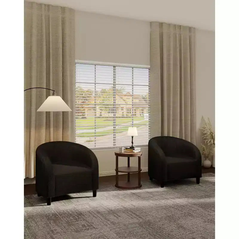 Fauteuil club 28 en velours avec dossier en U, accoudoirs incurvés et assise rembourrée douce pour salon et chambre