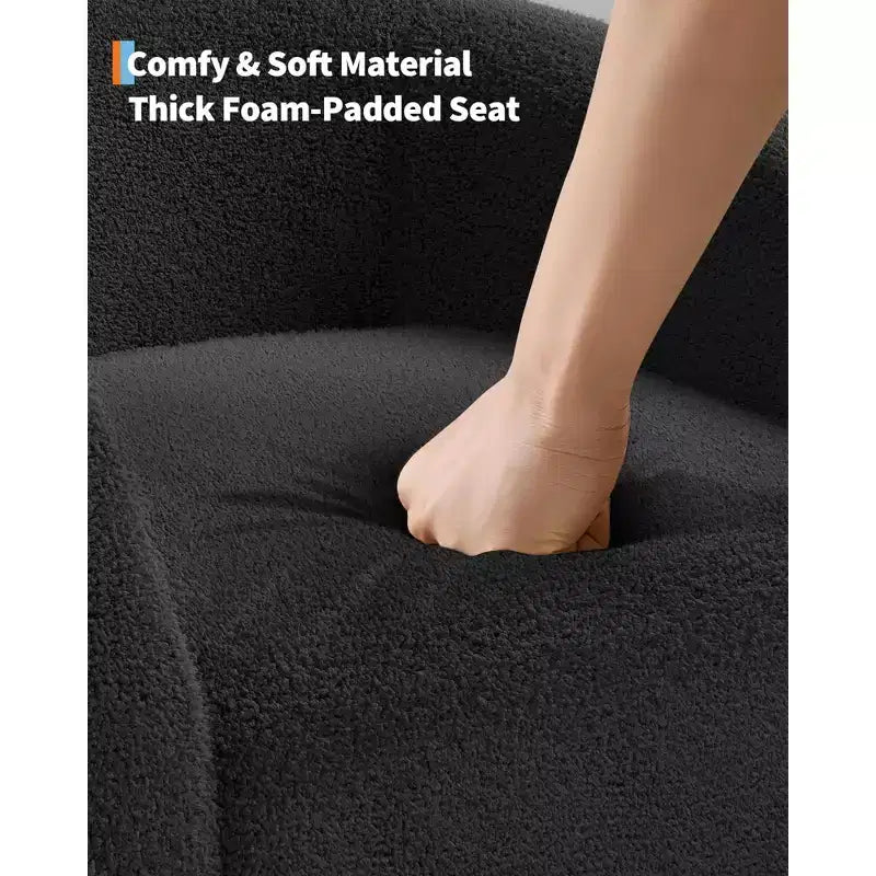 Fauteuil club 28 en velours avec dossier en U, accoudoirs incurvés et assise rembourrée douce pour salon et chambre
