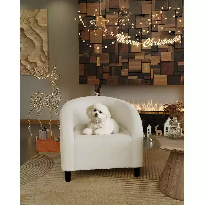 Fauteuil club 28 en velours avec dossier en U, accoudoirs incurvés et assise rembourrée douce pour salon et chambre