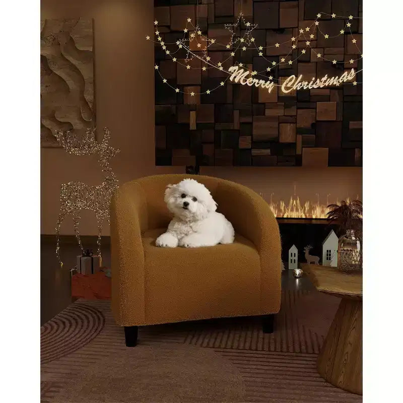 Fauteuil club 28 en velours avec dossier en U, accoudoirs incurvés et assise rembourrée douce pour salon et chambre