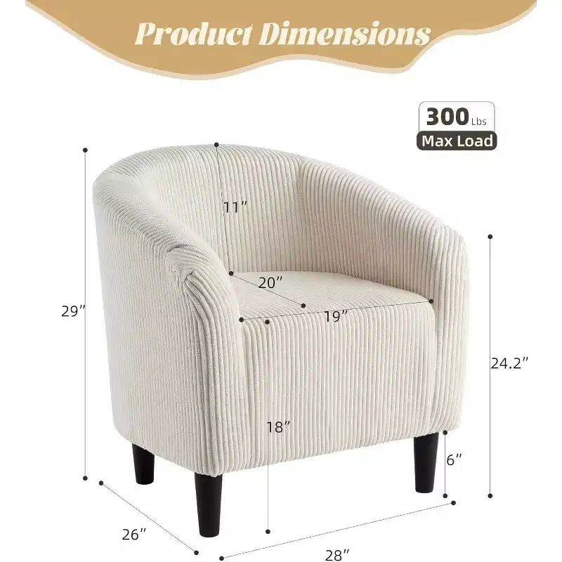 Fauteuil club 28 en velours avec dossier en U, accoudoirs incurvés et assise rembourrée douce pour salon et chambre