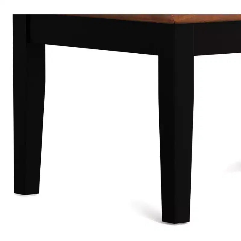 Banc ottoman rectangulaire contemporain de 66 cm de large en similicuir vegan marron selle vieilli