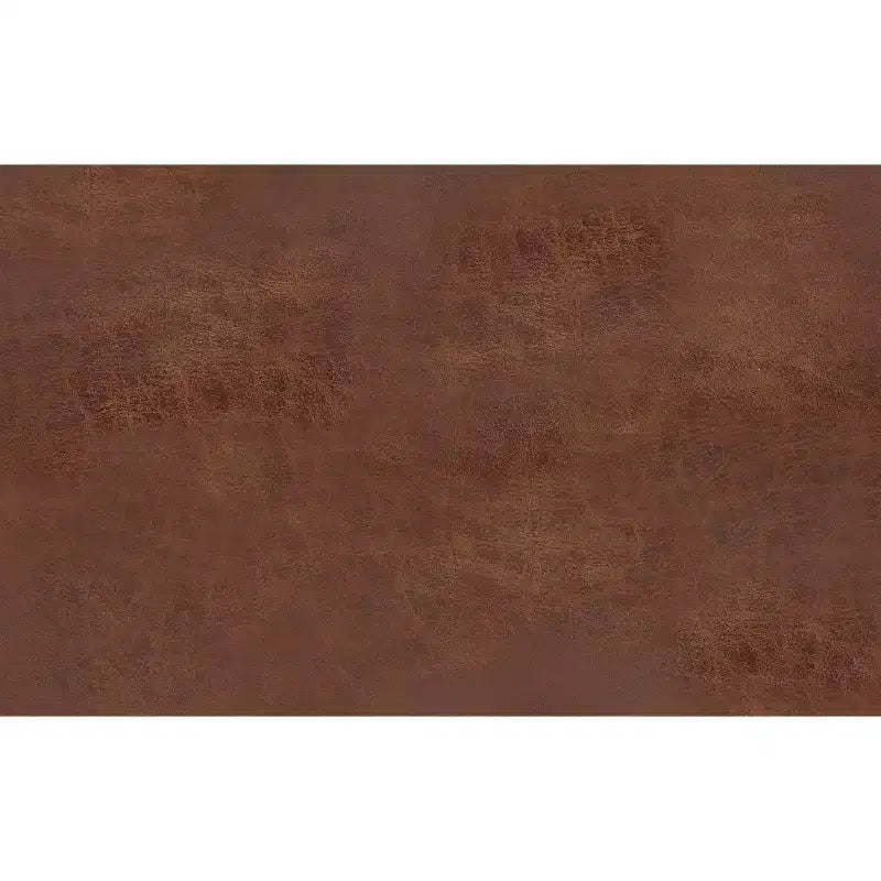 Banc ottoman rectangulaire contemporain de 66 cm de large en similicuir vegan marron selle vieilli