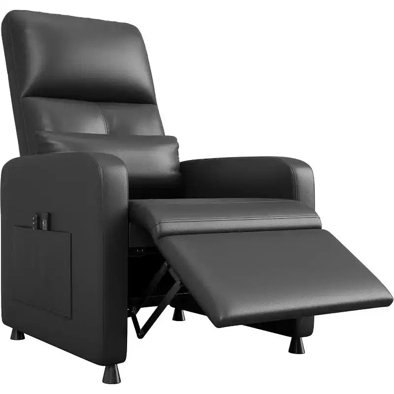 Fauteuil inclinable, Fauteuil Inclinable Ergonomique Rembourré en Cuir PU pour Salon, Dossier Haut, Siège Rembourré, 2 Poches Latérales