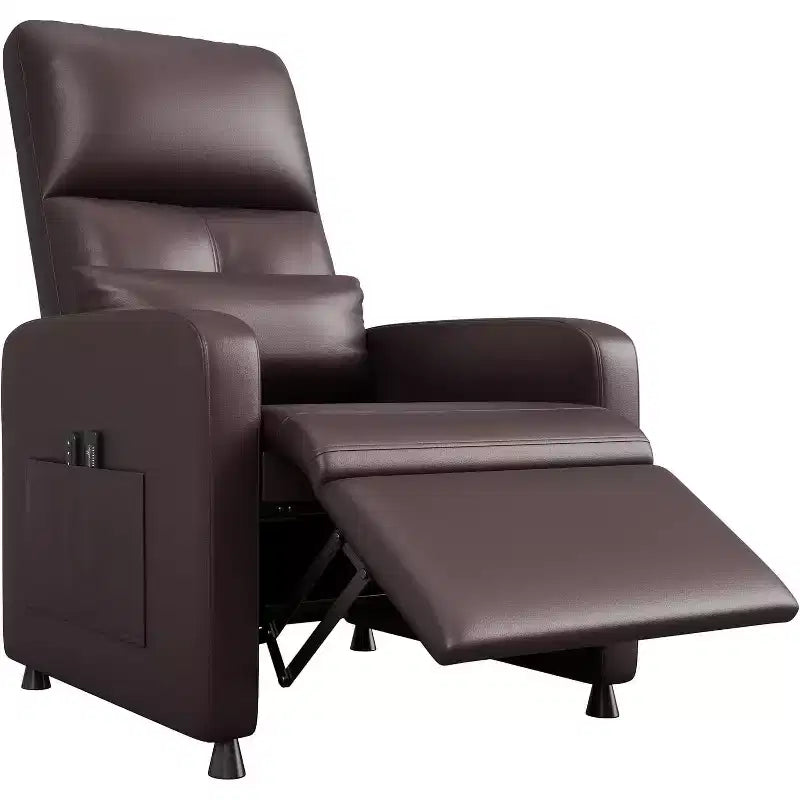 Fauteuil inclinable, Fauteuil Inclinable Ergonomique Rembourré en Cuir PU pour Salon, Dossier Haut, Siège Rembourré, 2 Poches Latérales