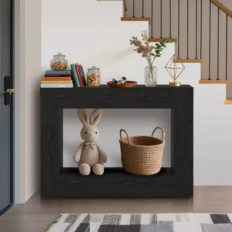 Console étroite de 120 cm, table d'entrée de style ferme, tables de canapé rustiques avec rangement pour couloir, hall d'entrée, salon, chambre à coucher