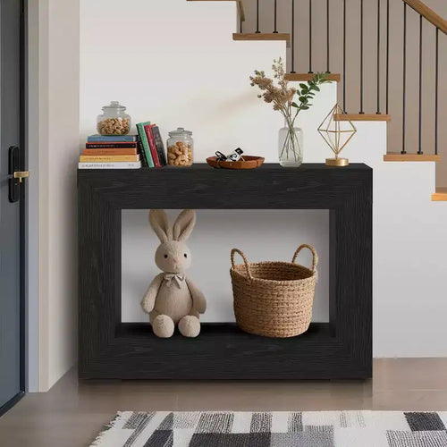 Console étroite de 120 cm, table d'entrée de style ferme, tables de canapé rustiques avec rangement pour couloir, hall d'entrée, salon, chambre à coucher