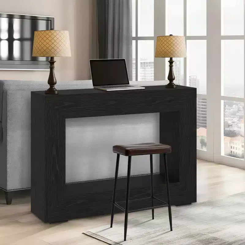 Console étroite de 120 cm, table d'entrée de style ferme, tables de canapé rustiques avec rangement pour couloir, hall d'entrée, salon, chambre à coucher