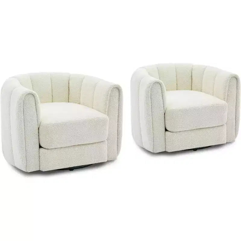 Fauteuil de salon moderne Soft Swivel, fauteuil accent pivotant à 360 degrés, dossier rayé, rembourrage doux, rembourré et lisse pour le salon