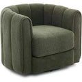 Modern Soft Swivel Lounge Chair,360 Degree Rotating Barrel Accent Armchair,Striped Backrest,Soft Padding,Upholstered Stuffed Smooth for Living Room