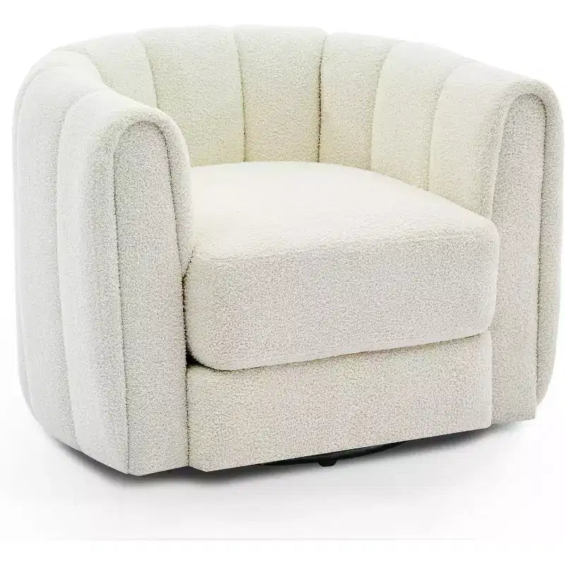 Fauteuil de salon moderne Soft Swivel, fauteuil accent pivotant à 360 degrés, dossier rayé, rembourrage doux, rembourré et lisse pour le salon