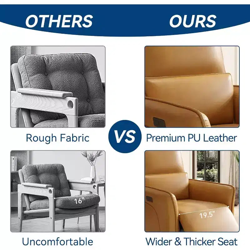 Fauteuil inclinable pivotant à 360°, en cuir PU, bascule, soutien lombaire réglable, pour salon, chambre à coucher, marron